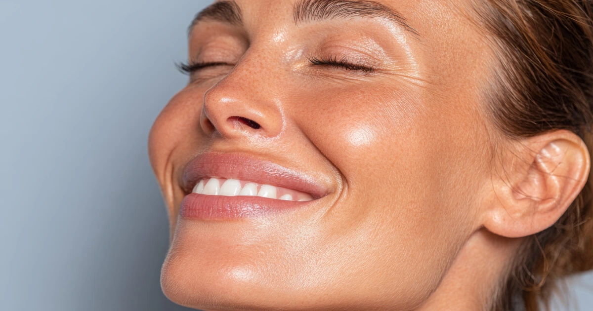 Microneedling vs Chemical Peels in Jacksonville, FL_ Glowing woman with radiant skin and a bright smile.